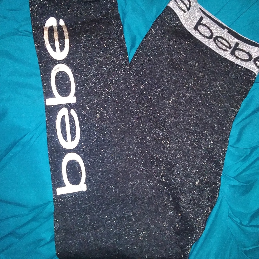 Size S Black & Silver Bebe Sleep Pants BNWOT